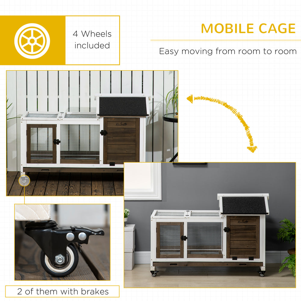Rabbit Cage with Wheels, Ramp, Run, Tray for Indoor Outdoor, Suitable - view 6