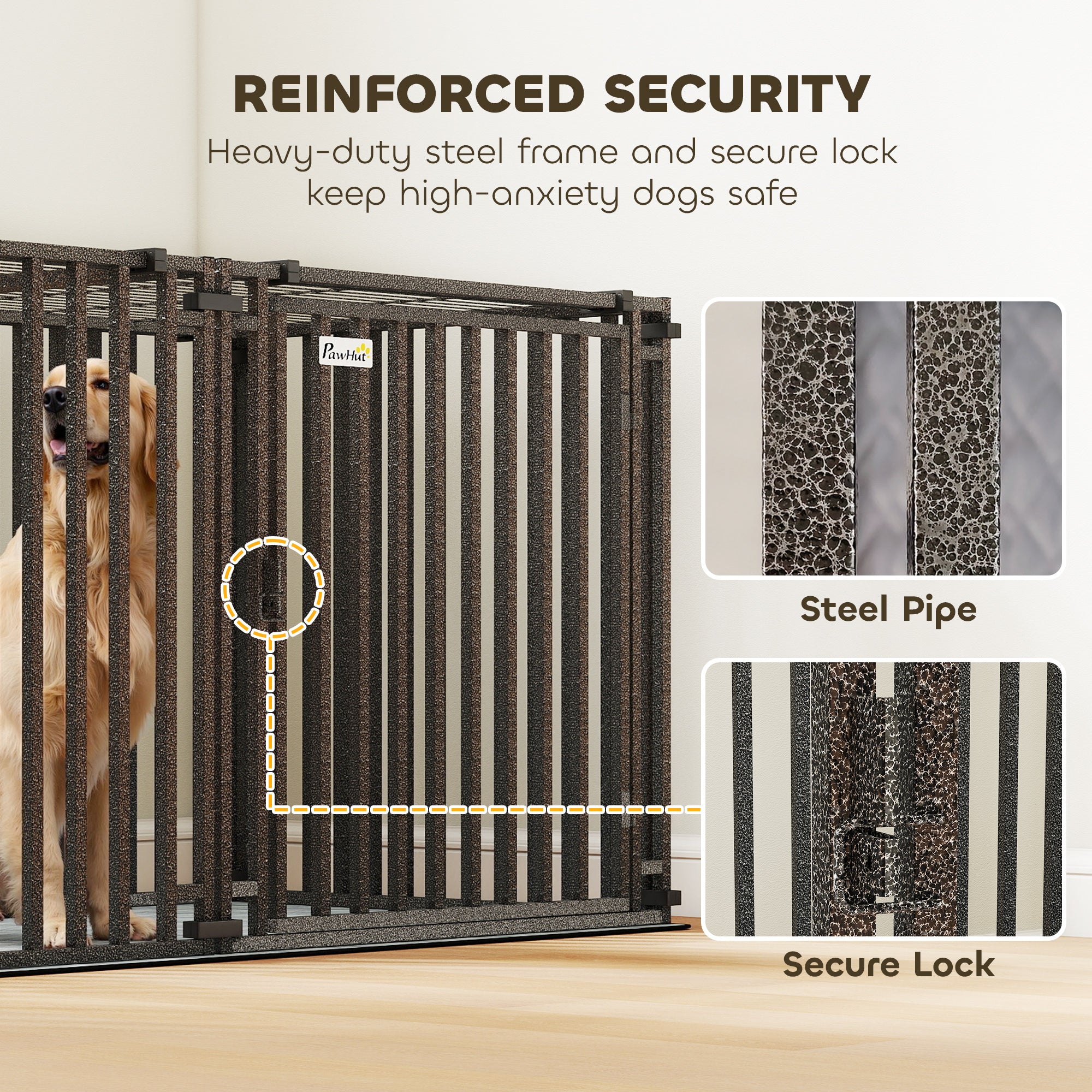 83 Inch Heavy Duty Dog Crate, Extra Large Metal Dog Cage Kennel with Mat - view 3