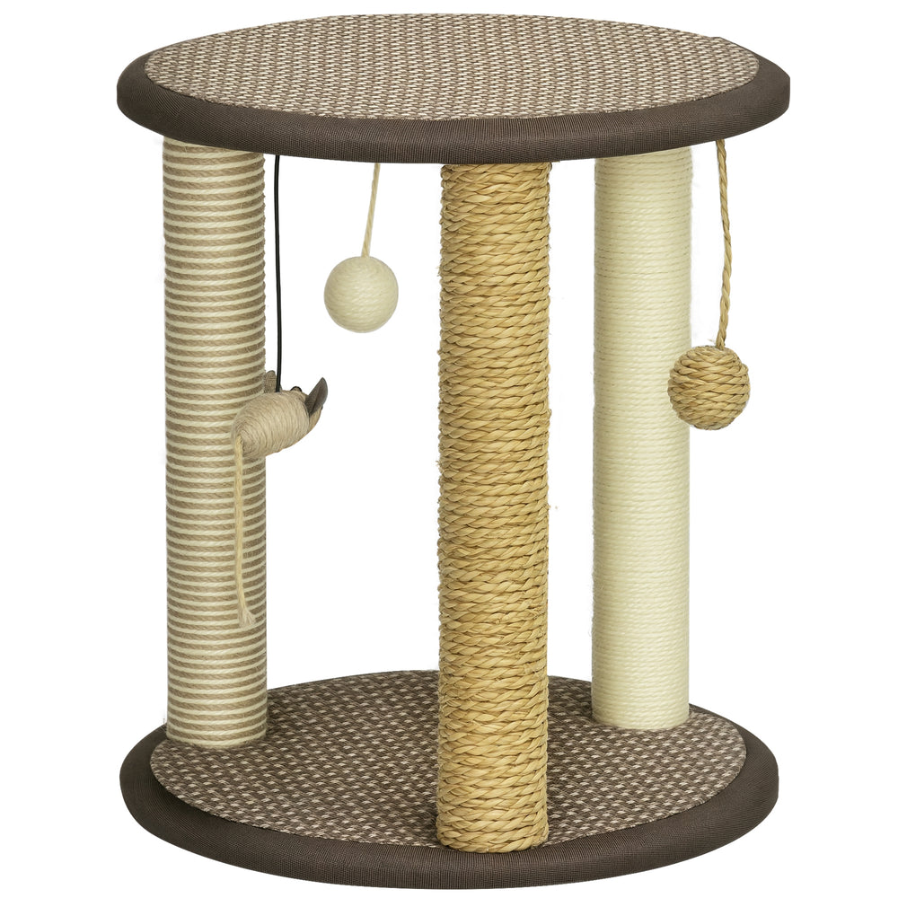 17" Cat Tree, Kitty Activity Centre with Hanging Toys, Cat Tower with Jute