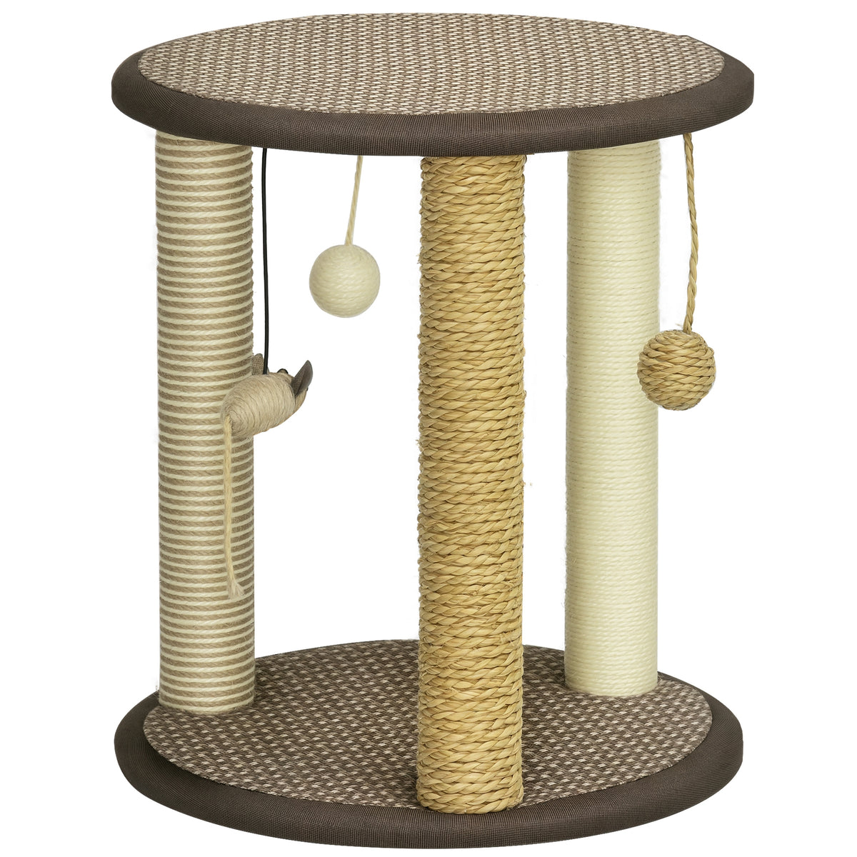 17" Cat Tree, Kitty Activity Centre with Hanging Toys, Cat Tower with Jute