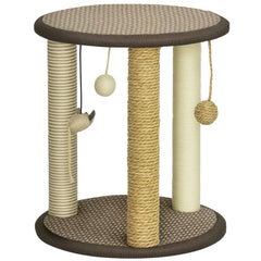 17" Cat Tree, Kitty Activity Centre with Hanging Toys, Cat Tower with Jute