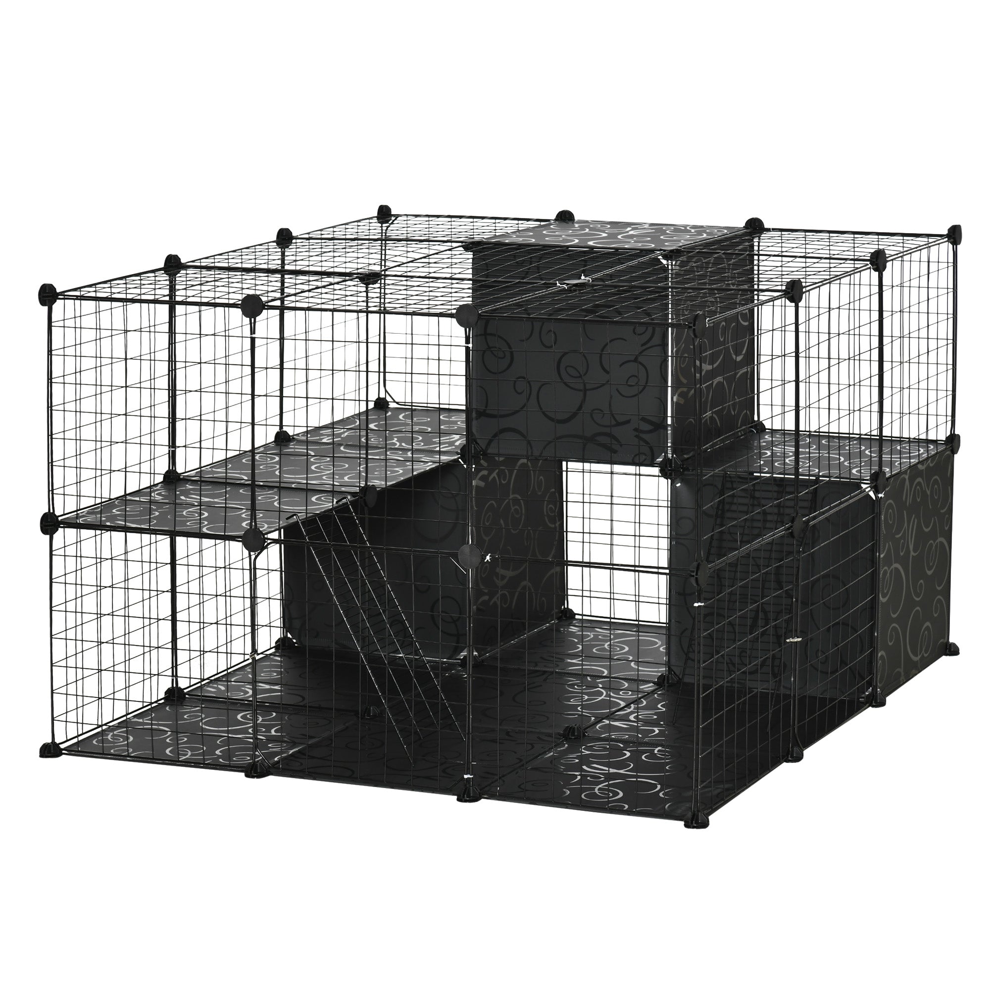 56 Panels Pet Playpen Small Animal Cage for Rabbit Small Animal Habitat