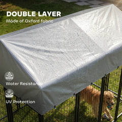 Outdoor Dog Kennel with Roof, 8' x 4' x 6' Heavy Duty Welded Wire Dog Playpen - view 4