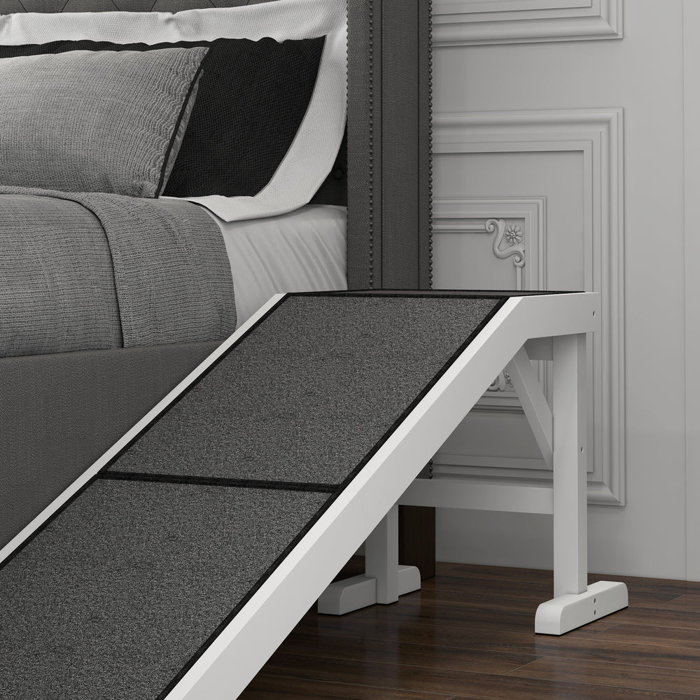 Pet Ramp Bed Steps for Dogs Cats Non-slip Carpet Top Platform Pine Wood 59"L x - view 6