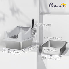 Cat Litter Box Stainless Steel with Metal Litter Scoop, Never Absorbs Odors - view 2