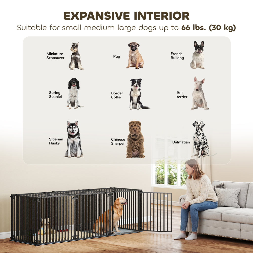 83 Inch Heavy Duty Dog Crate, Extra Large Metal Dog Cage Kennel with Mat - view 6
