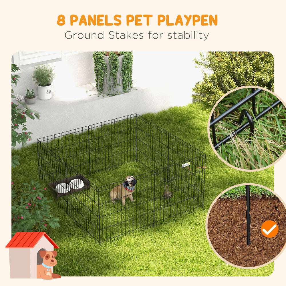 24inch Foldable Metal Exercise Pet Playpen Yard Dog Puppy Kennel Cage 8 Panel - view 5
