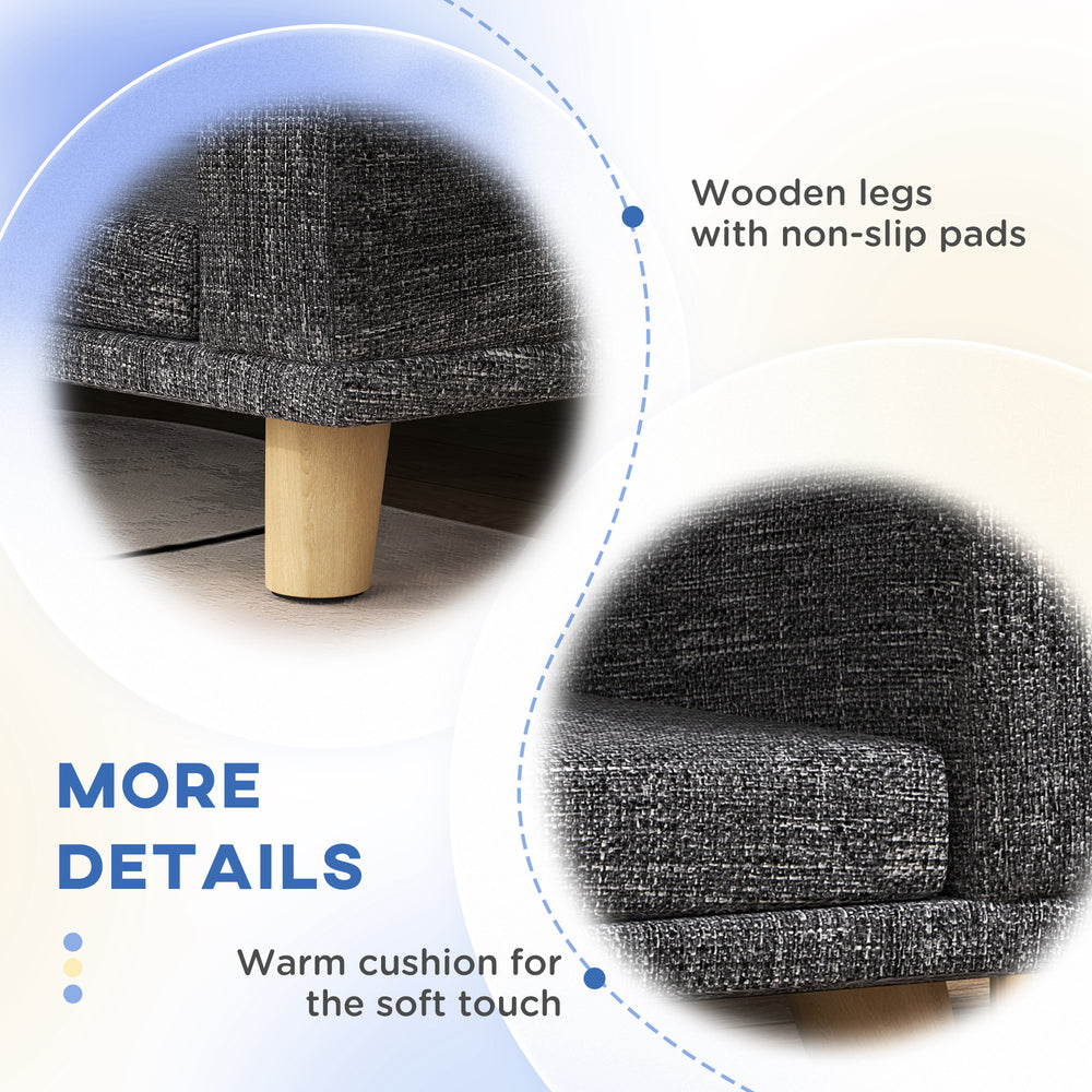 Dog Sofa for Large Dogs with Washable Cover, Anti-slip Foot Pads, Dark Dog Sofa - view 5