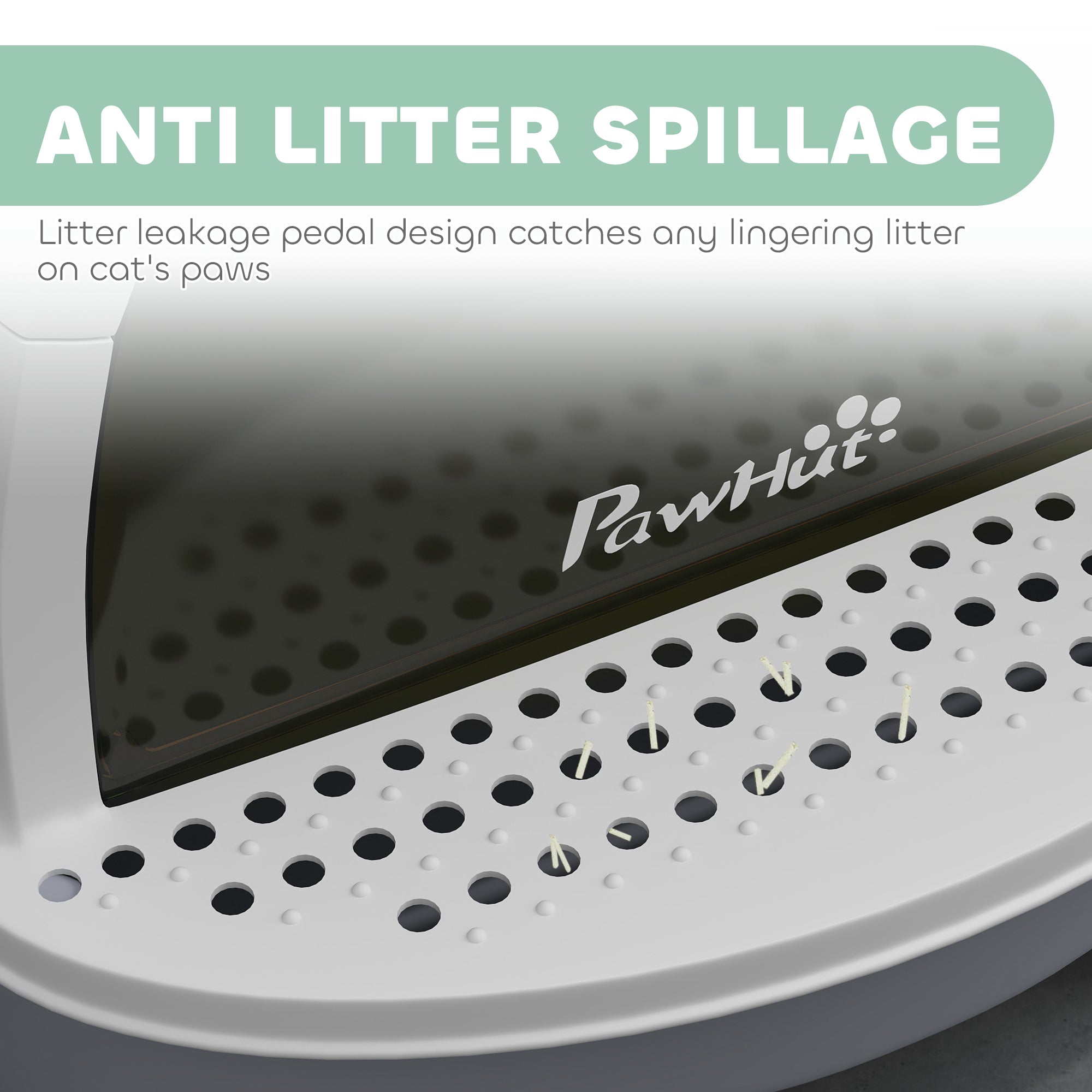 Cat Litter Box with Lid, Front Door Flap, Scoop, Handle, Easy Clean, for Small - view 5