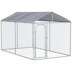 Dog Kennel Outdoor, Heavy Duty Playpen with Secure Lock, Cover, for Backyard