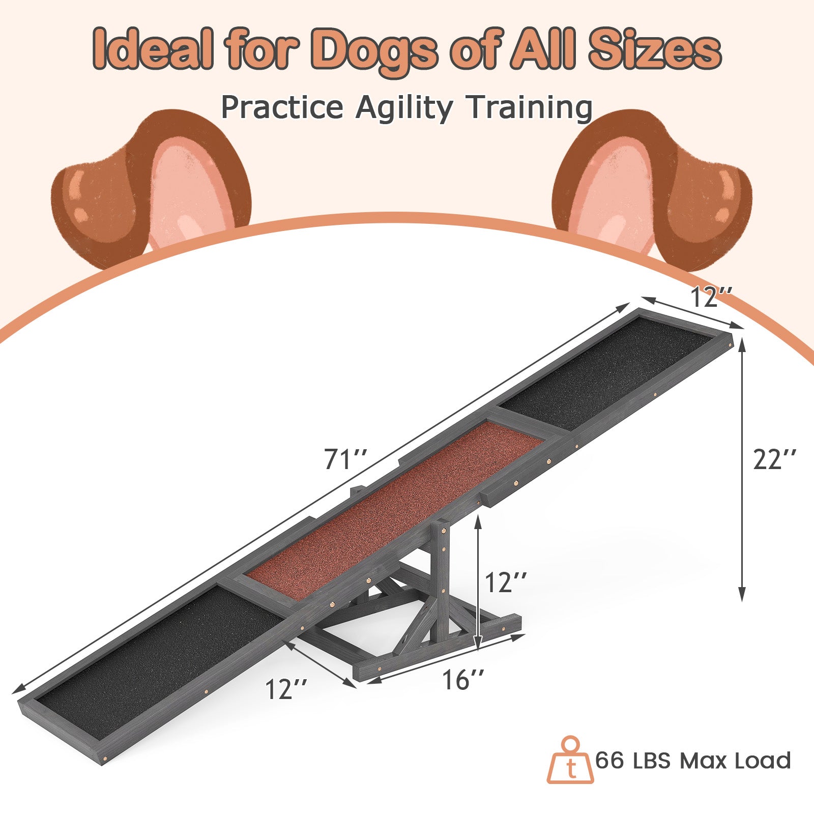 Wooden Dog Agility Seesaw Dog Outdoor Run Game Toy for Obstacle Courses - view 5