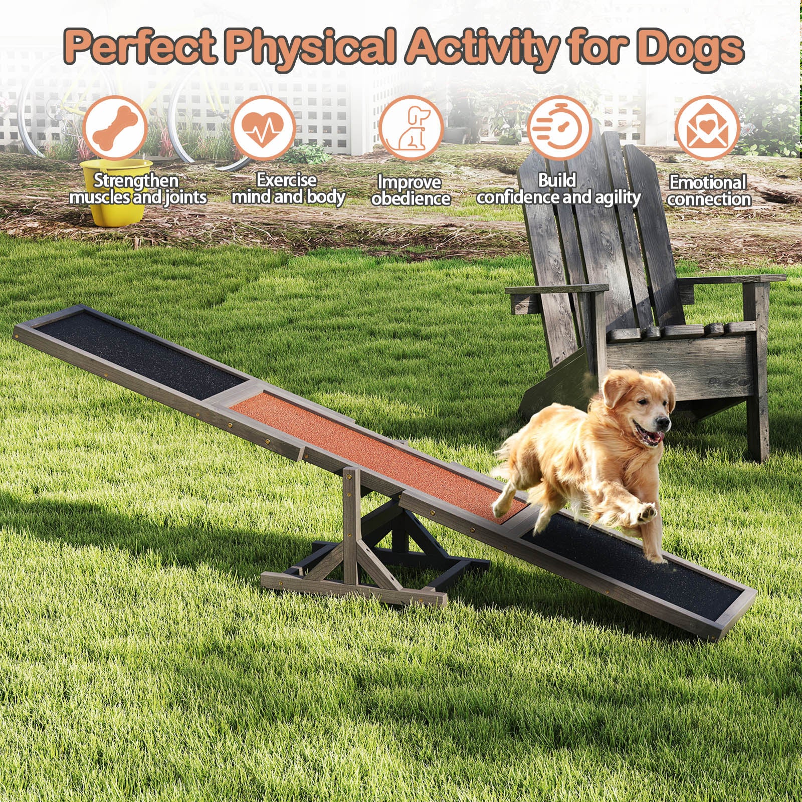 Wooden Dog Agility Seesaw Dog Outdoor Run Game Toy for Obstacle Courses - view 7