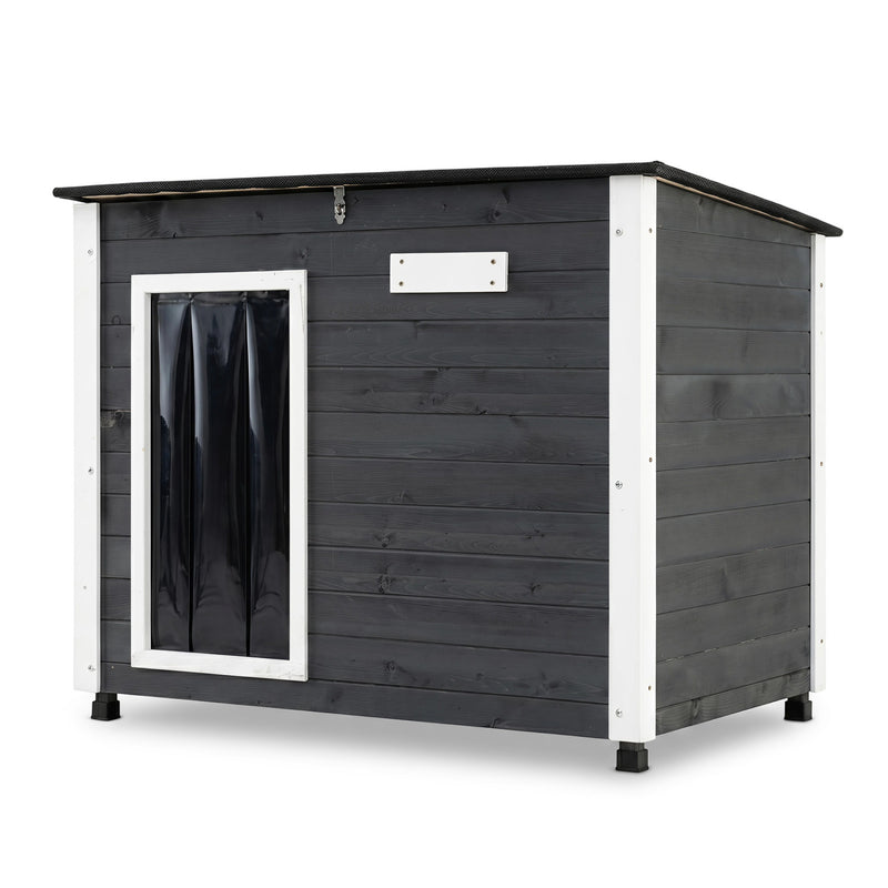 Wooden Dog House Outdoor with Natural Spruce Wood Frame Removable Floor
