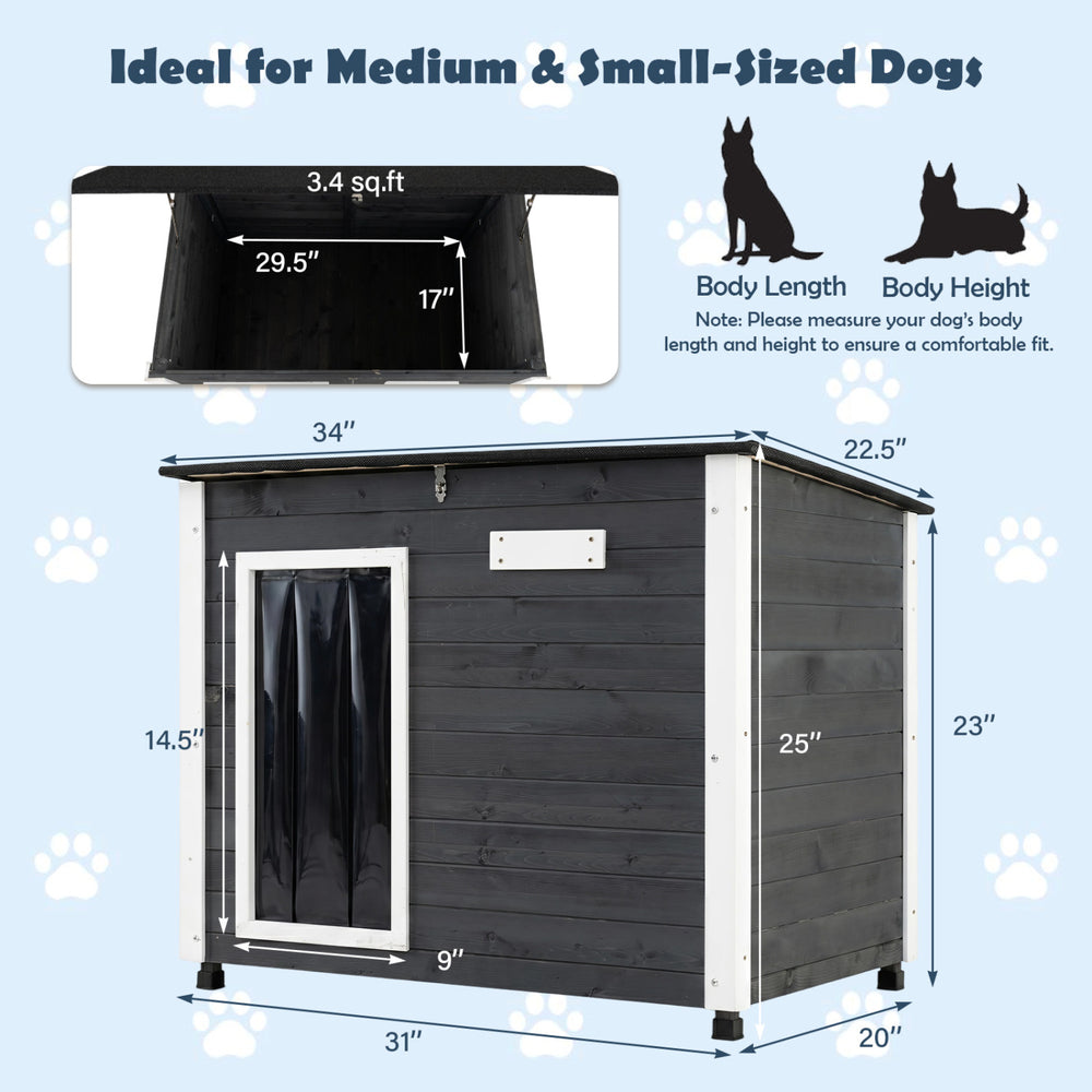 Wooden Dog House Outdoor with Natural Spruce Wood Frame Removable Floor - view 5
