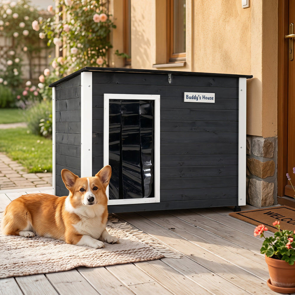 Wooden Dog House Outdoor with Natural Spruce Wood Frame Removable Floor - view 6