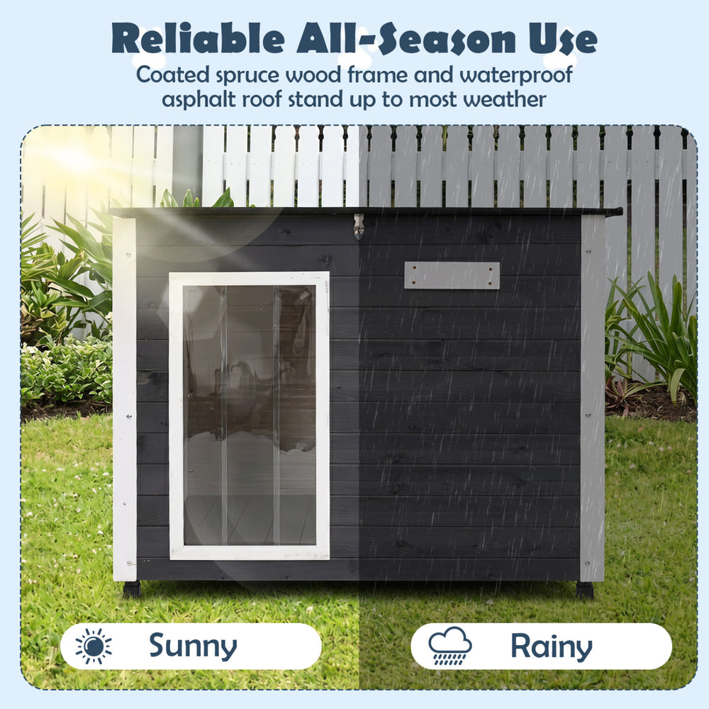 Wooden Dog House Outdoor with Natural Spruce Wood Frame Removable Floor - view 7
