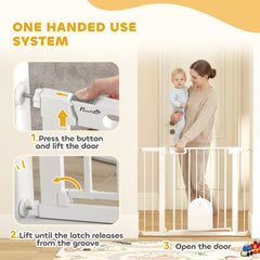 30"-41" Extra Wide Pet Gate Barrier with Small Door, 30"H Dog Gate with Safety - view 3