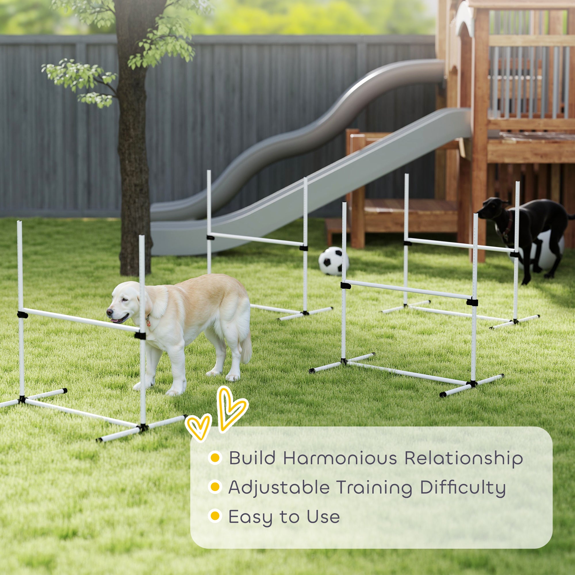 Set of 4 Dog Agility Training Equipment Adjustable Jump Bar Pet Exercise Kit - view 6