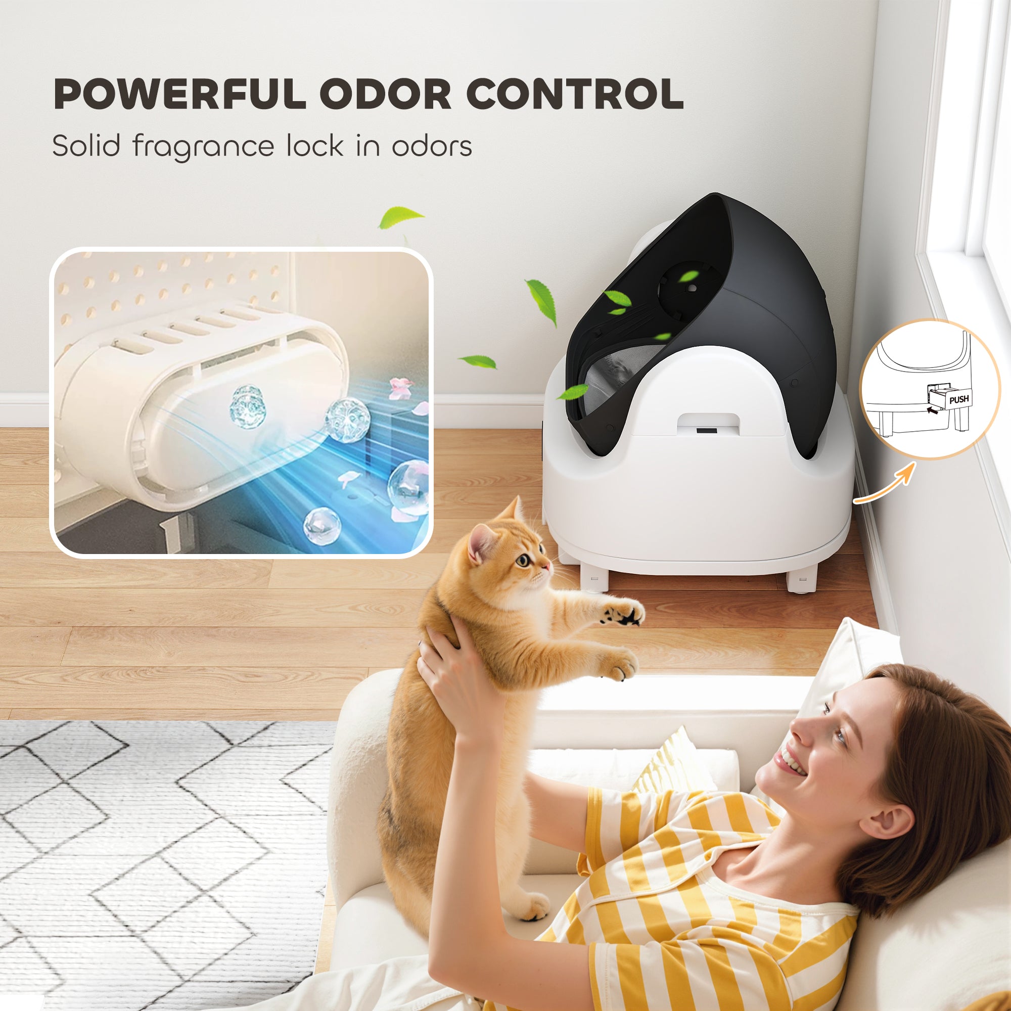 Open-Top Self Cleaning Cat Litter Box, Automatic Cat Litter Box with Integrated - view 5
