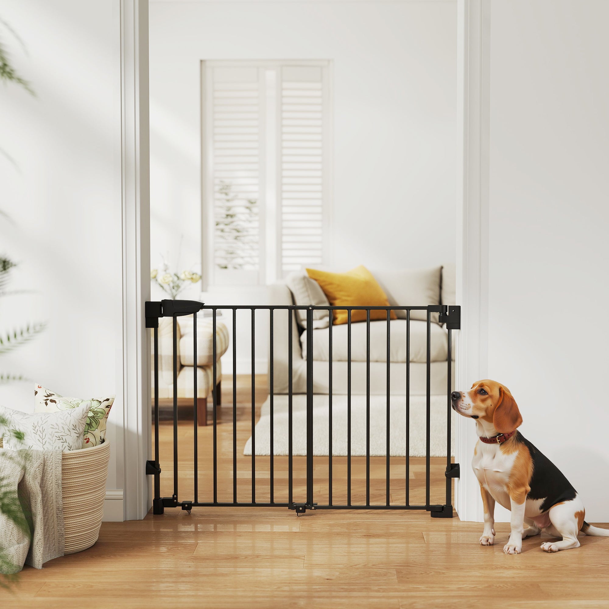 29"-44" Wide Dog Gate, 29" H, Pet Gate with Auto-Close, Single Hand Operation - view 7