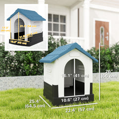 Outside Dog Kennel House with Windows, Base Support, for Garden Patio - view 2