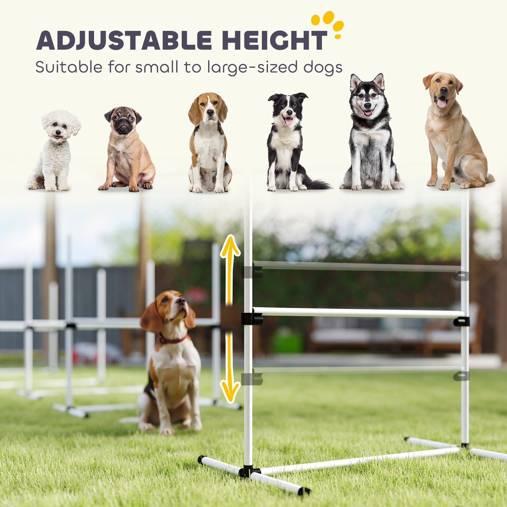 Set of 4 Dog Agility Training Equipment Adjustable Jump Bar Pet Exercise Kit - view 3