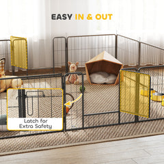 Dog Playpen, 31.5"W Heavy-Duty Metal Puppy Play Pen, Pet Exercise Fences - view 4