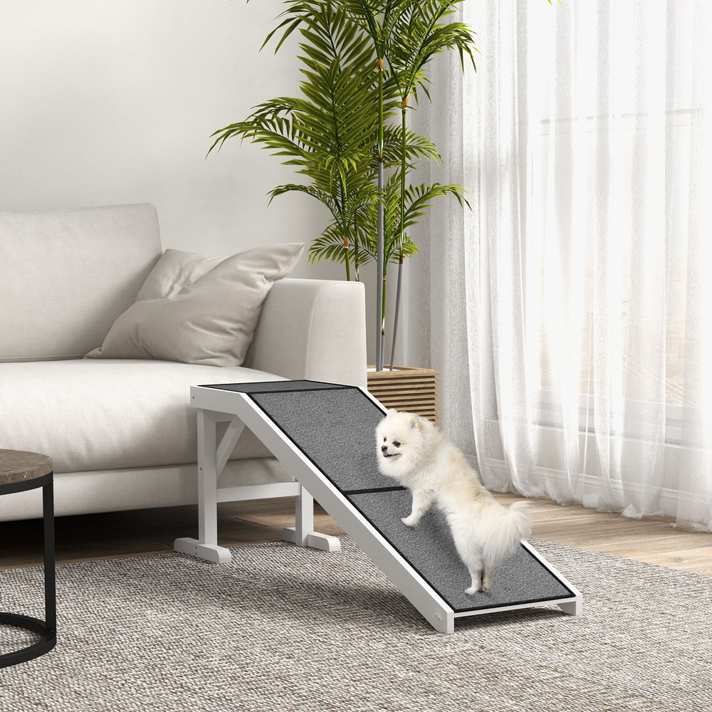 Pet Ramp Bed Steps for Dogs Cats Non-slip Carpet Top Platform Pine Wood 59"L x - view 7