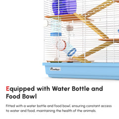 5 Tiers Hamster Cage Portable with Exercise Wheels Play Tube Water Bottle - view 4