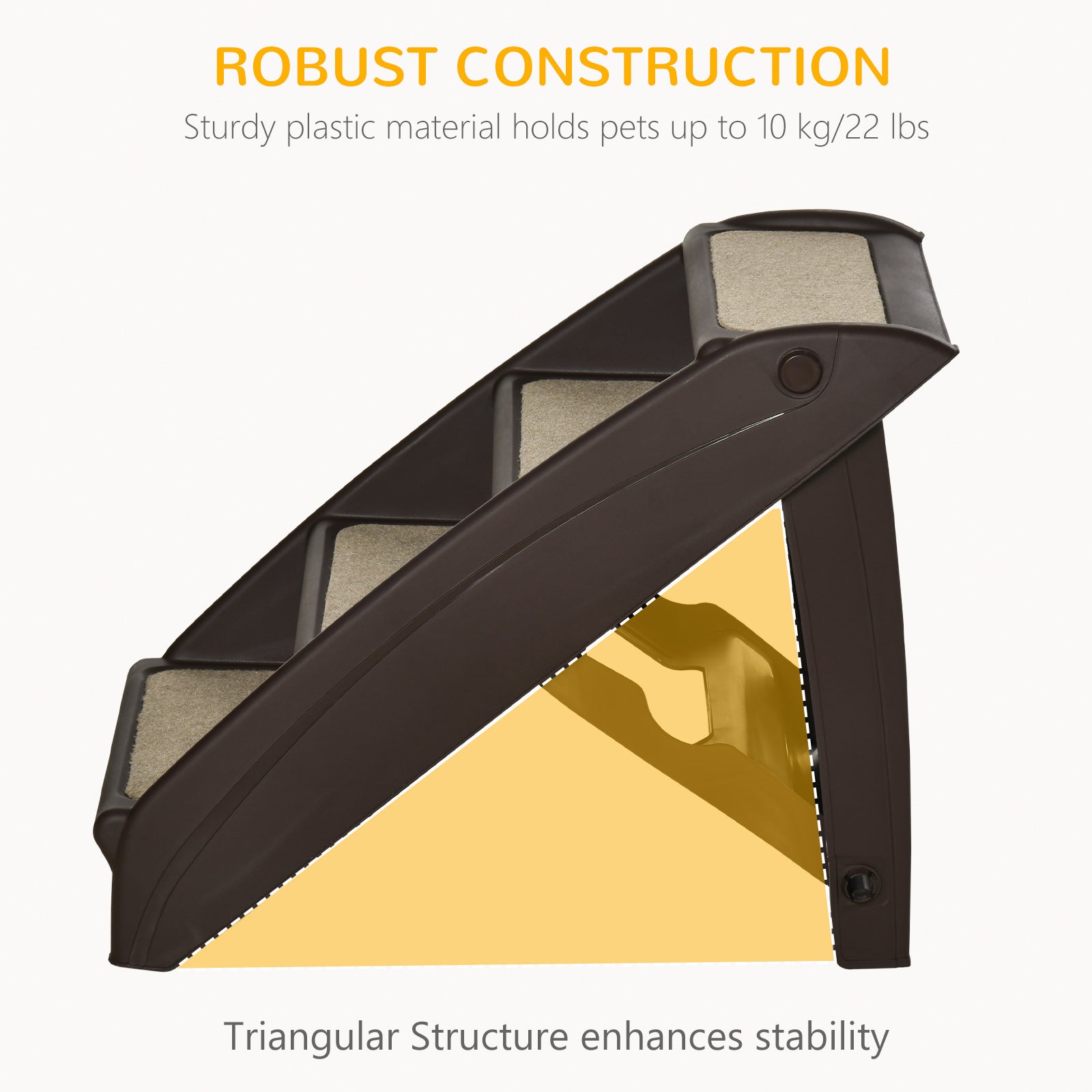 4-Level Portable Pet Stairs, Foldable Dog Ramp, Lightweight Cat Steps - view 5