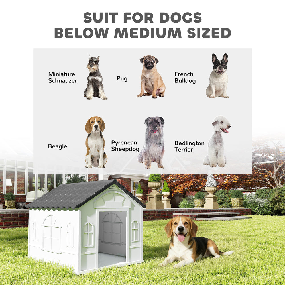 26" Plastic Dog House Outdoor with Air Vents, for Small Medium Dogs Dog Crate - view 6