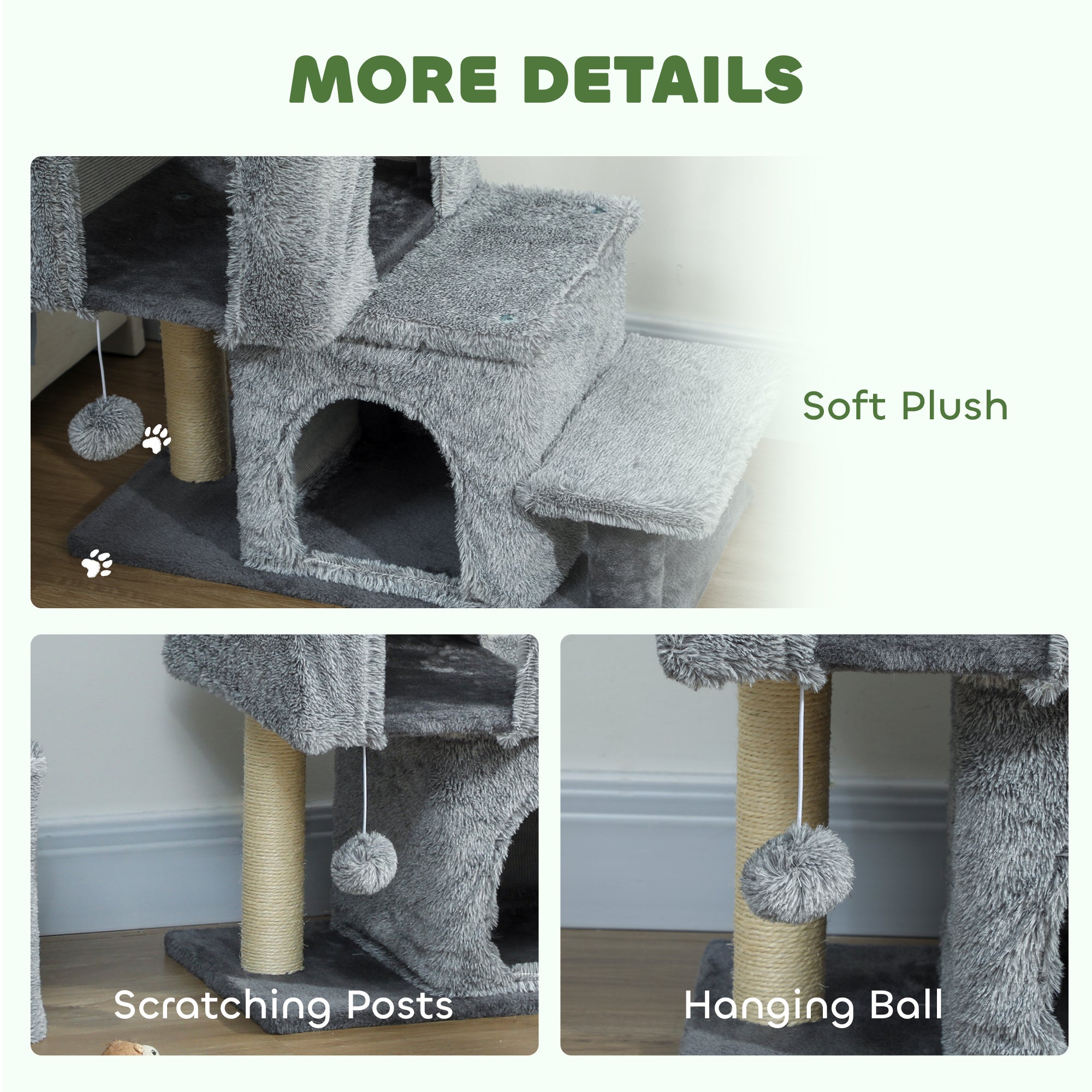 4-Step Pet Stairs, Adjustable Height Cat Stairs with Scratching Posts Cat - view 5
