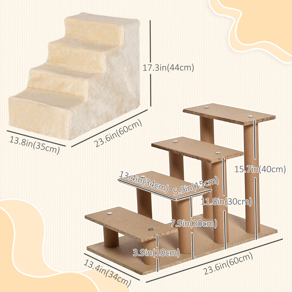 4-Step Dog Ramp for Sofa, Bed, and Couch, with Removable Cover Dog Stairs - view 2