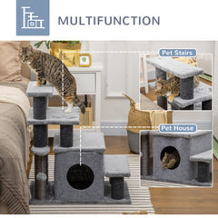 Cat Stairs Pet Steps for Couch Bed with Scratching Posts Condo Ball Toy, 23.6" - view 4