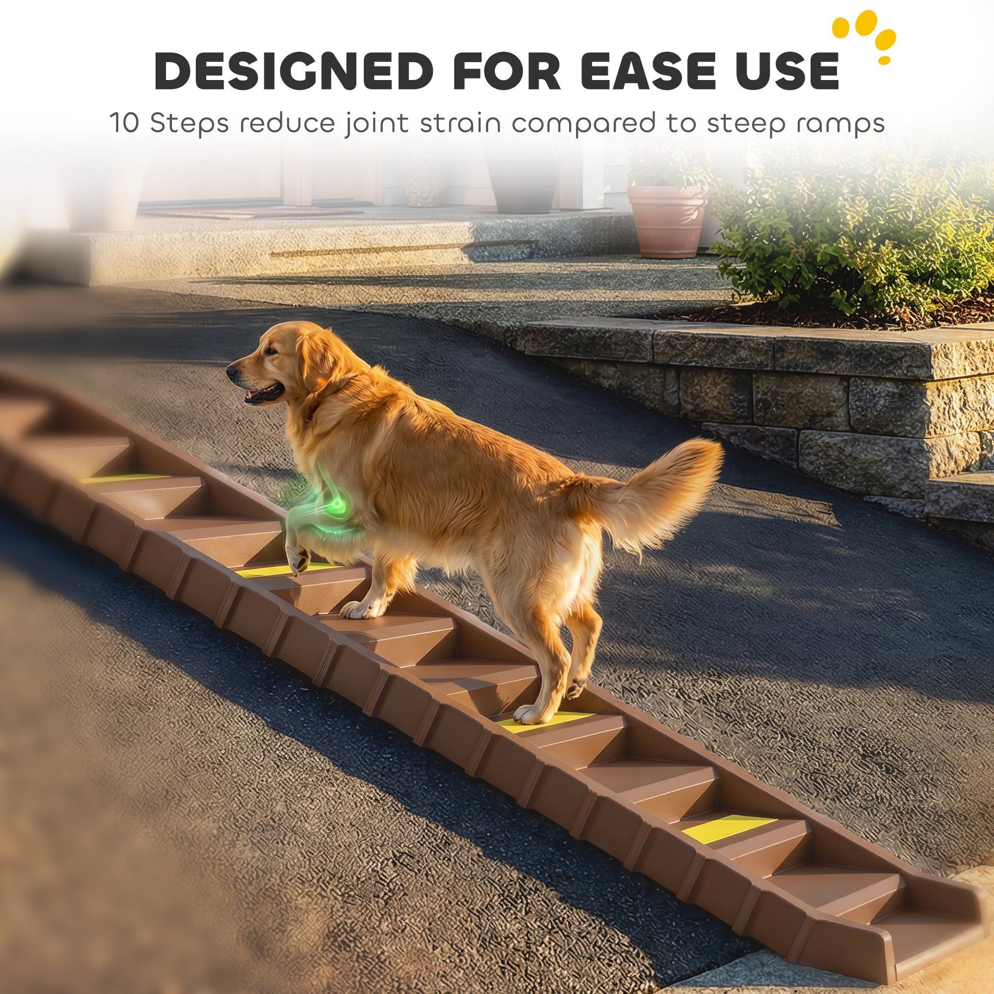 Foldable Dog Car Ramp, Dog Ramp with Anti-Slip Steps, Pet Stairs for Senior - view 3