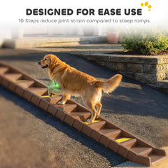 Foldable Dog Car Ramp, Dog Ramp with Anti-Slip Steps, Pet Stairs for Senior - view 3