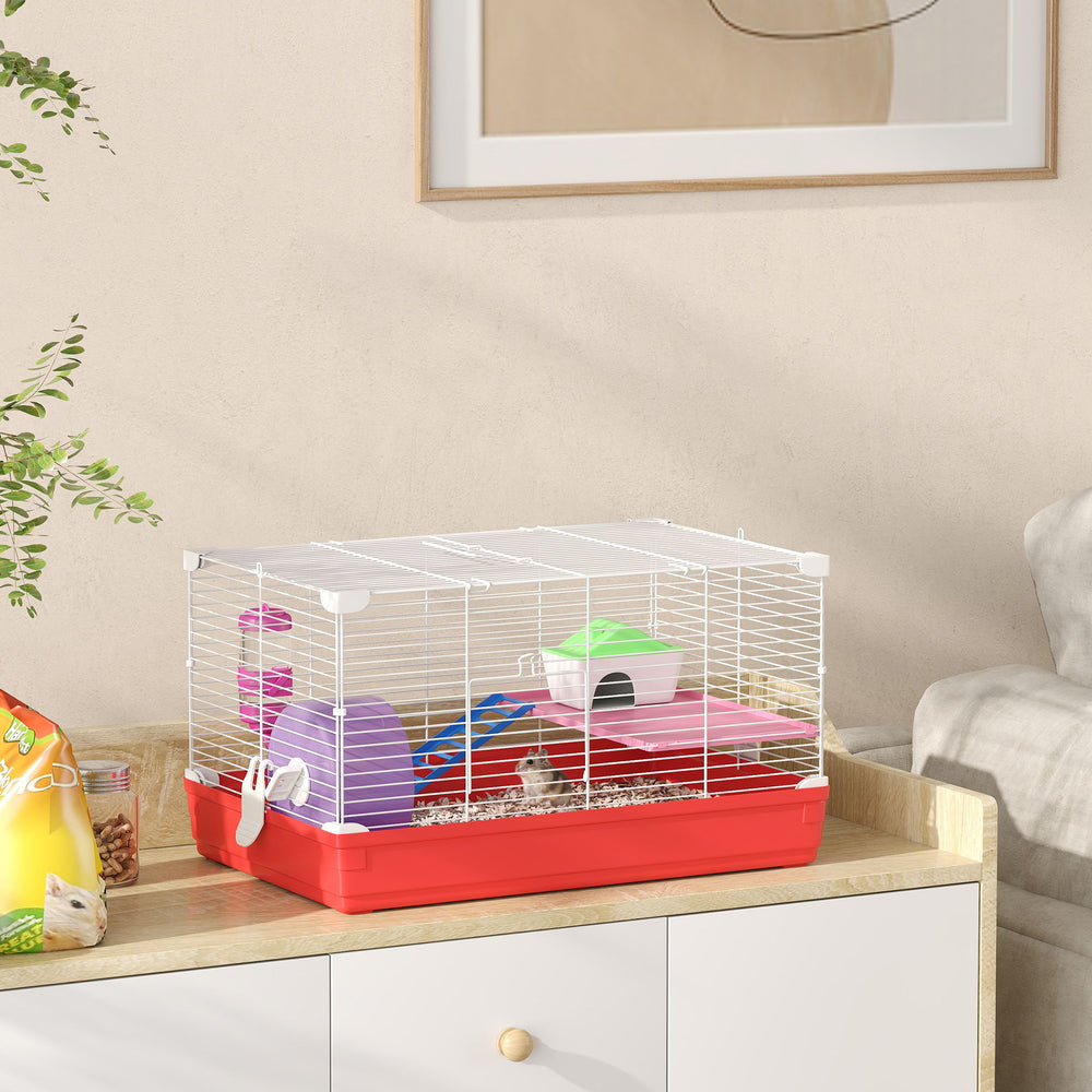 18.5'' Hamster Cage with Exercise Wheel and Water Bottle Dishes, Rat House - view 7
