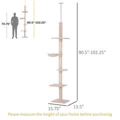 8.5ft Cat Climbing Tree 5-Tier Kitty Activity Center with Scratching Post - view 2