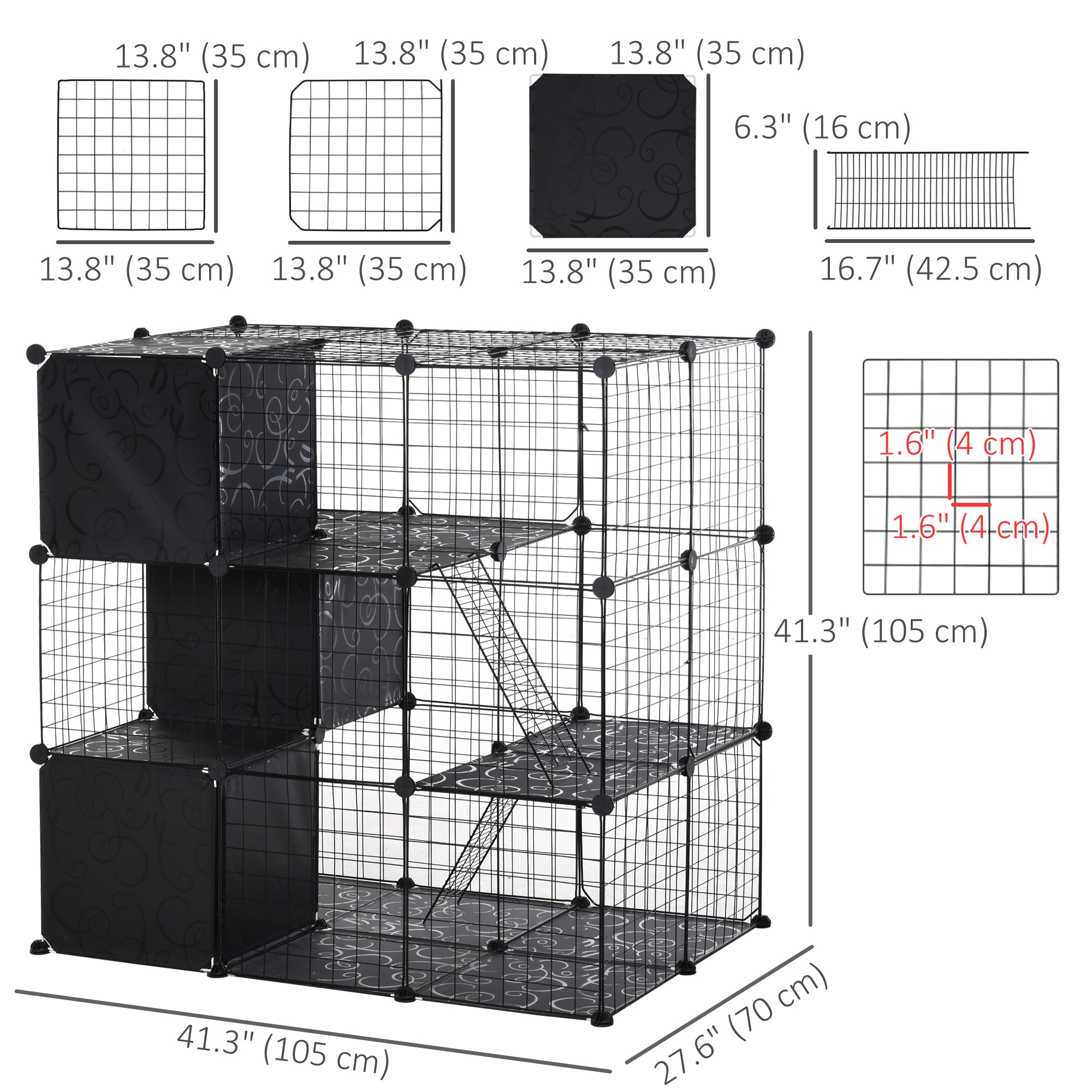 56 Panels Pet Playpen Small Animal Cage for Rabbit Small Animal Habitat - view 2