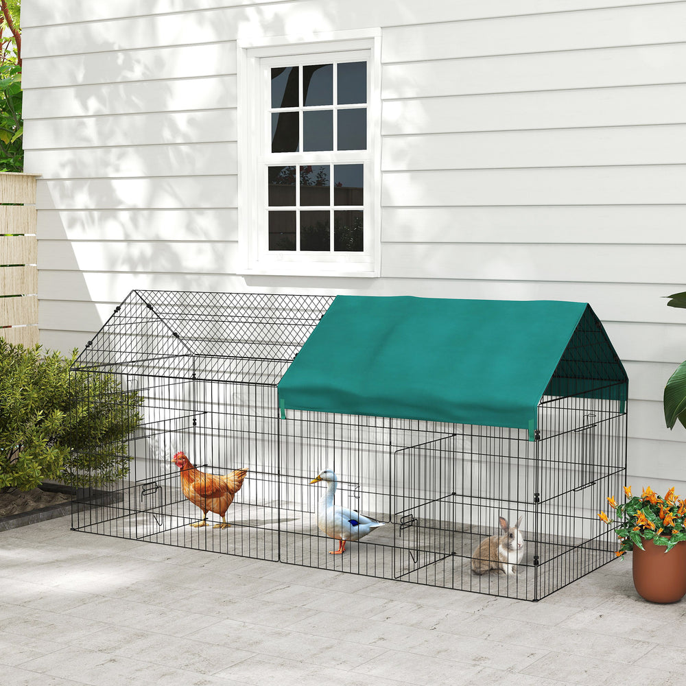 87" Small Animal Cage with Roof, Indoor/Outdoor Use, for Chicken, Rabbits - view 7
