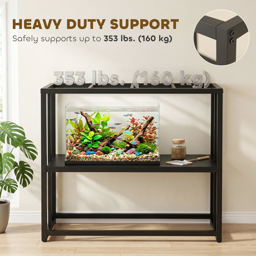 40 Gallon Fish Tank Stand, Heavy Duty Aquarium Stand with Storage Shelf - view 3