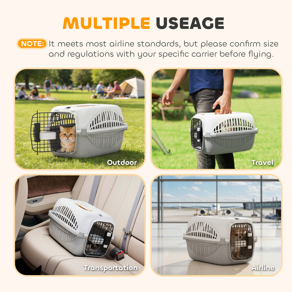 Airline Approved Pet Carrier for Mini Dogs and Cats with Steel Wire Door, Water - view 3