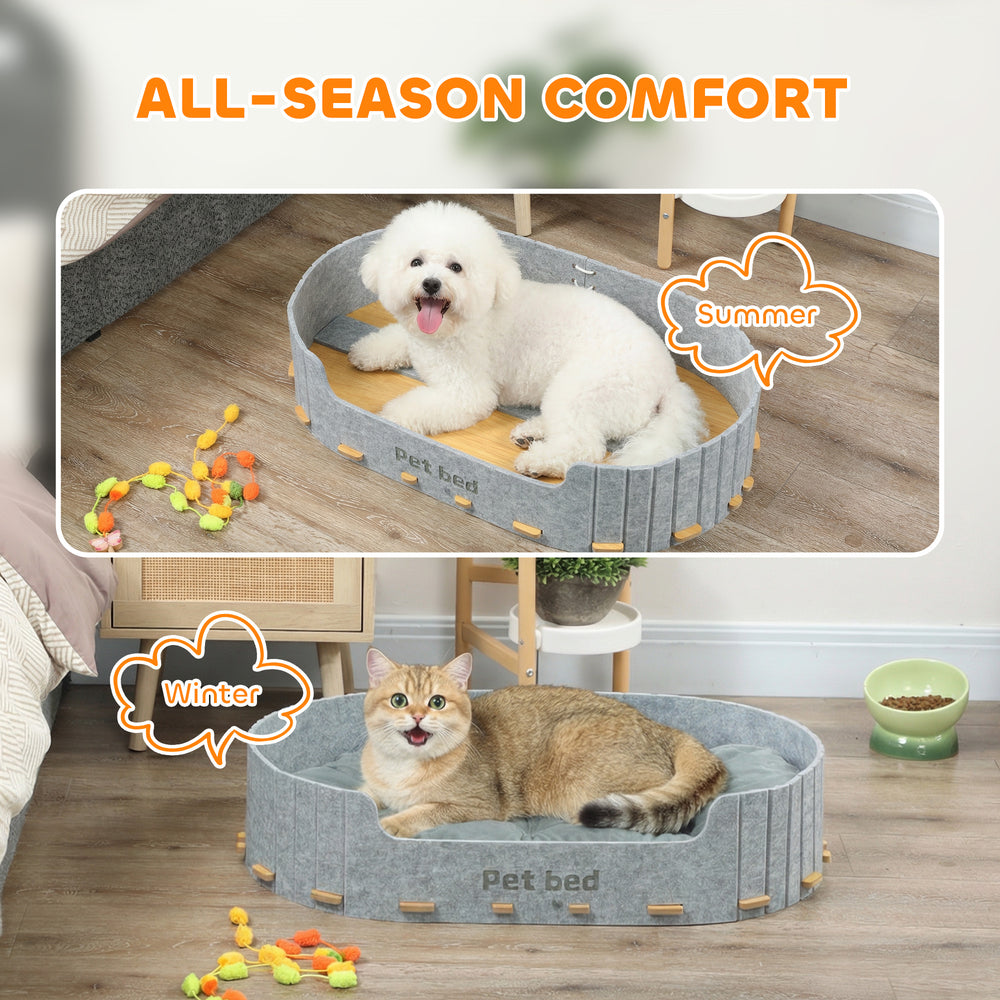 Dog Bed, Cat Bed with Washable Removable Cushion, Scratch-Resistant, Felt Cat - view 6