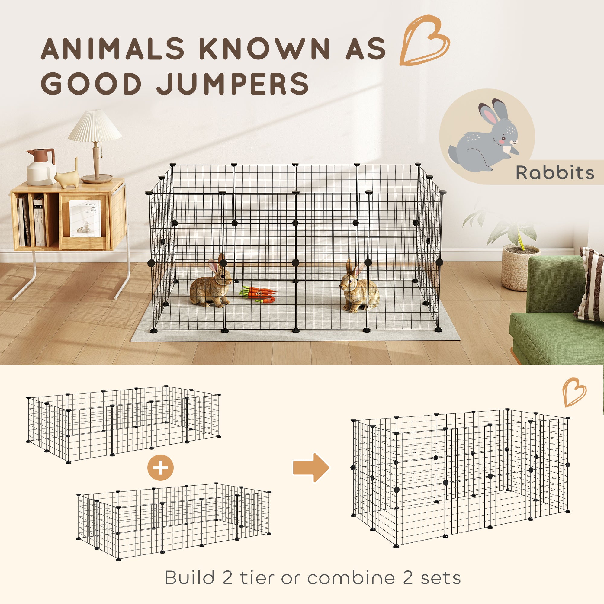 Pet Playpen, DIY Cage House for Small Animals, Guinea Pigs, Hedgehogs Small - view 6