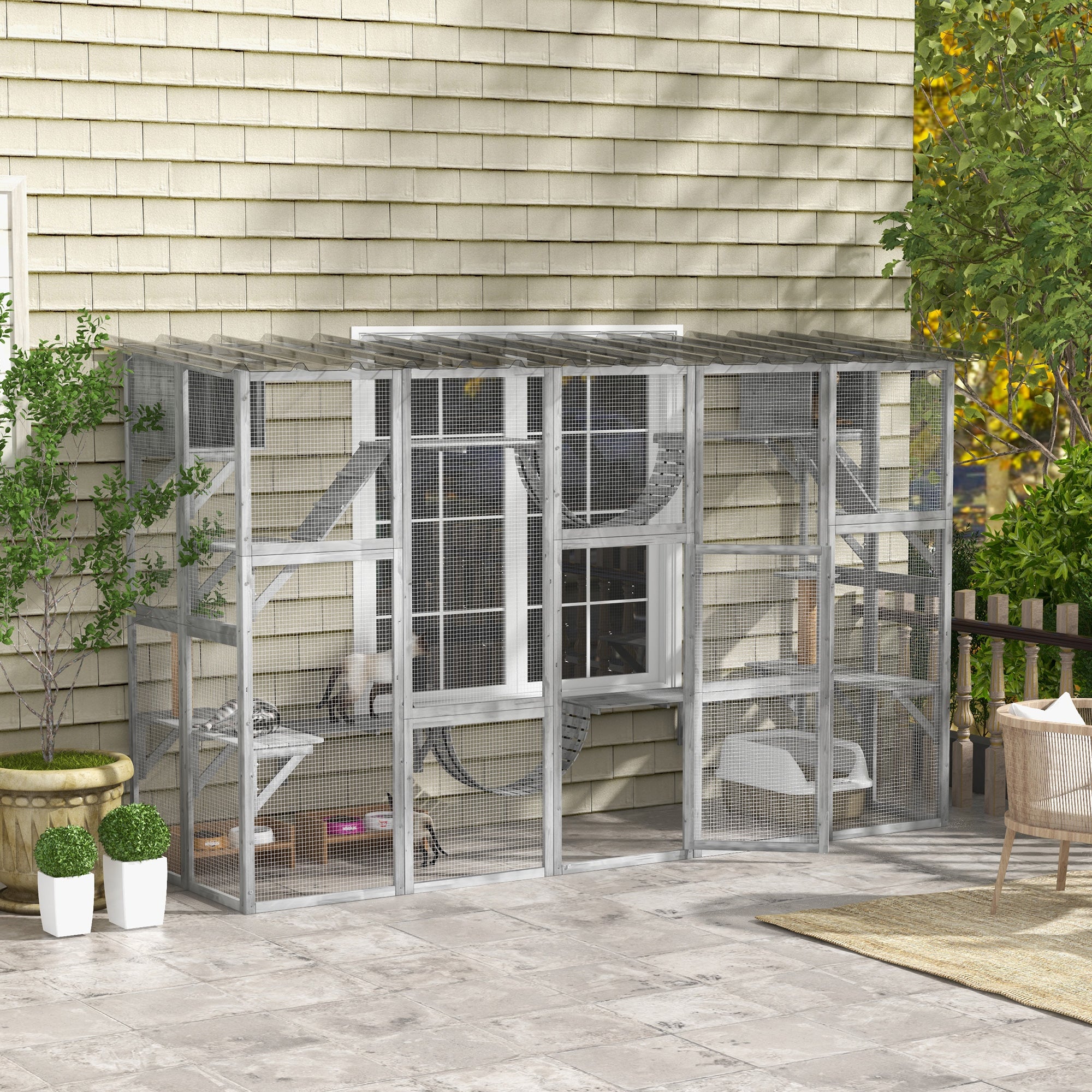 Large Outdoor Catio with Condos, Platforms, Doors, Ladders, Weather-Resistant - view 7