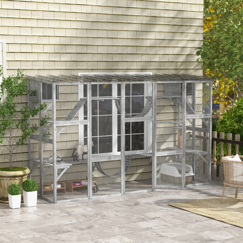 Large Outdoor Catio with Condos, Platforms, Doors, Ladders, Weather-Resistant - view 7