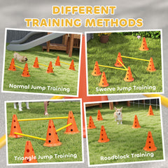 Dog Agility Hurdle Cone Set, Adjustable Obstacle Course Equipment with 6 Cones - view 4