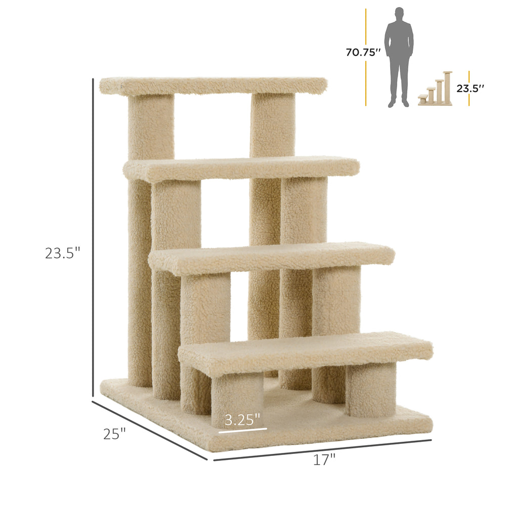 23.5" 4 Tier Pet Stairs Dog Cat Step Scratch Post Furniture - view 2