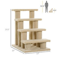 23.5" 4 Tier Pet Stairs Dog Cat Step Scratch Post Furniture - view 2