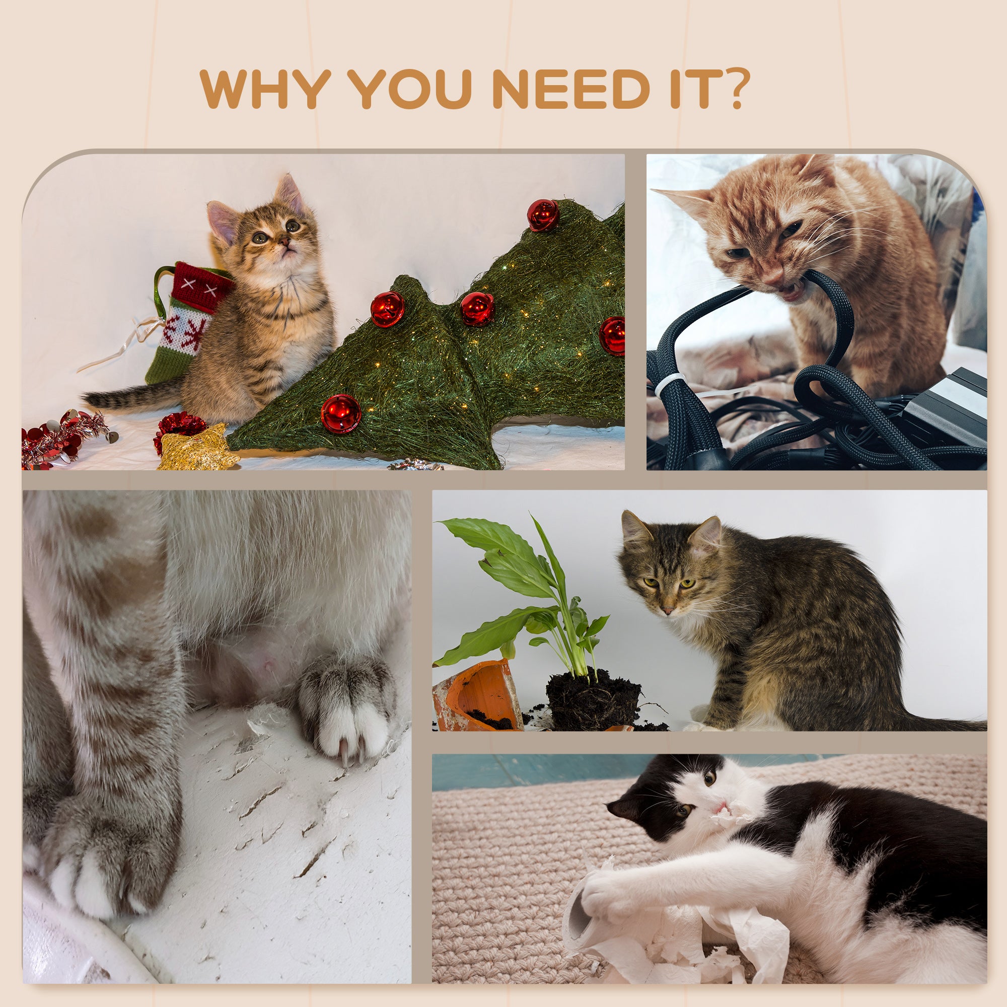 Cat Wall Shelves, 3PCs Cat Shelves with Hammock, Scratching Post, 3 Steps - view 5